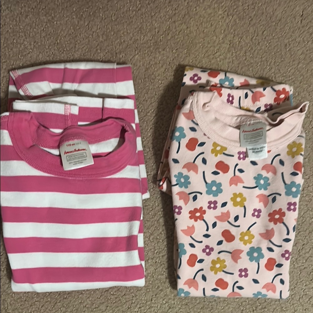 Two Hanna Andersson Long Sleeve, Long Pants Pajamas